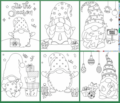 Cute Christmas Gnome Coloring Pages
