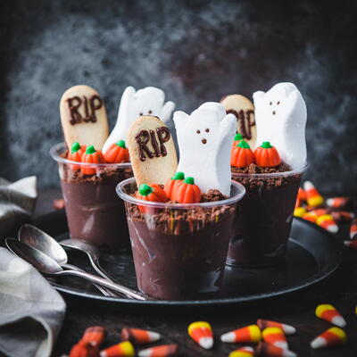 "ghosts In The Graveyard" Pudding Cups