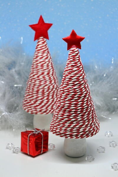 Peppermint Candy Striped Cone Trees