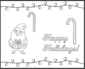 Happy Holidays Printable Cards to Color | FaveCrafts.com