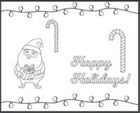 Happy Holidays Printable Cards to Color | FaveCrafts.com