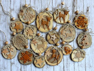 All Natural Wood Slice Ornaments