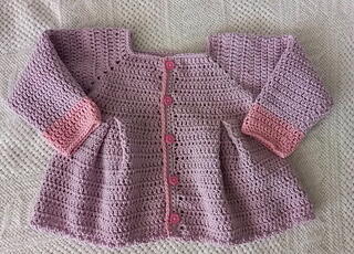 Crochet Pleated Baby Cardigan Pattern