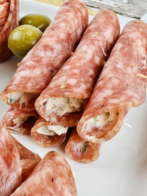 Salami Cream Cheese Roll Ups