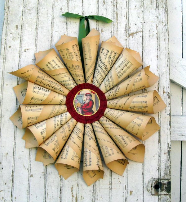 Decorative Vintage Paper Wreath