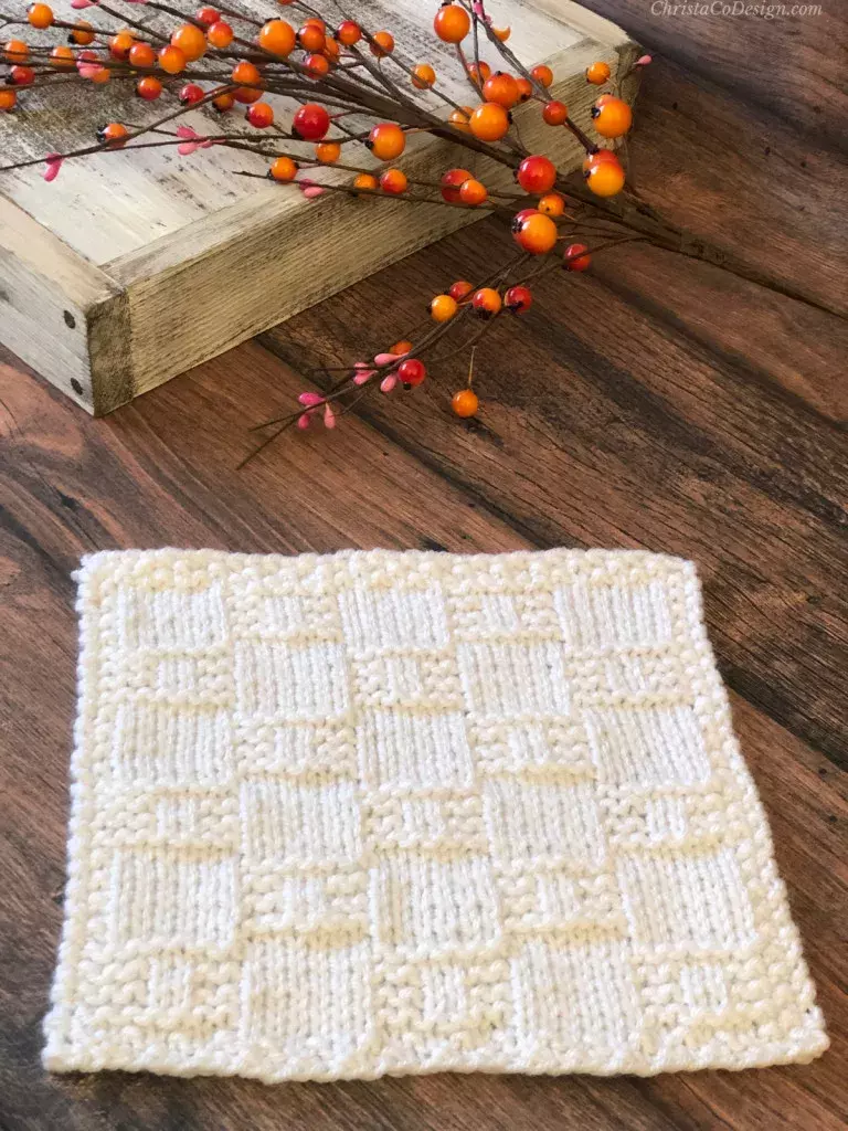 Checked Blanket Square | AllFreeKnitting.com