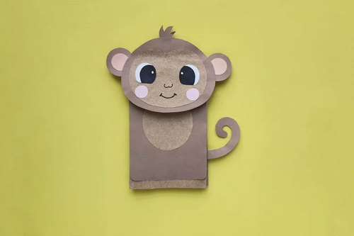 Paper Bag Monkey Puppet AllFreeHolidayCrafts Com