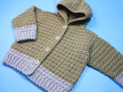 Baby Hooded Cardigan Jacket//2-3 Years Easy Seem Less Hoodie Coat Jacket