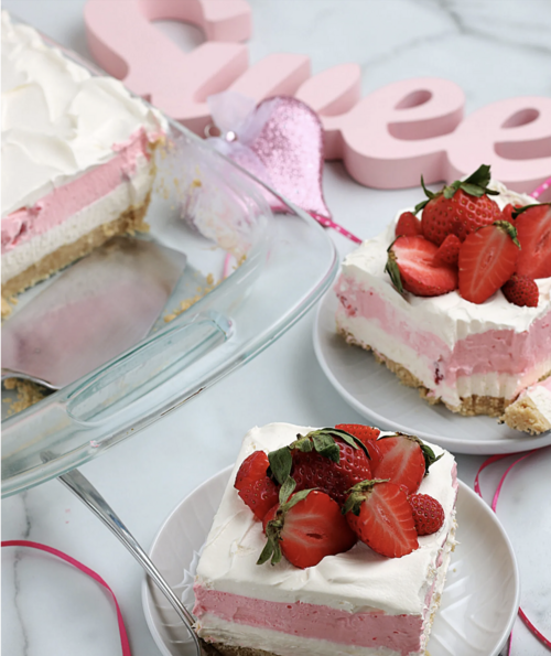 No Bake Strawberry Lasagna