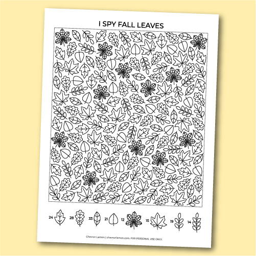 Printable I Spy Fall Leaves