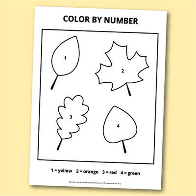 Printable Fall Leaves Color By Number Page