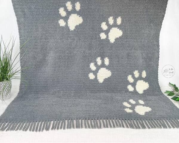 Paw Print Crochet Blanket Pattern