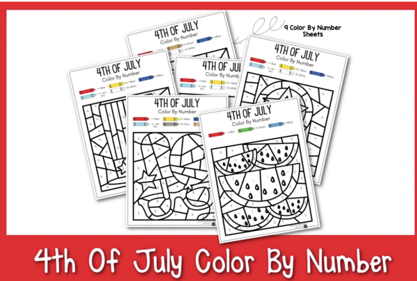 Fourth Of July Color By Number Printables