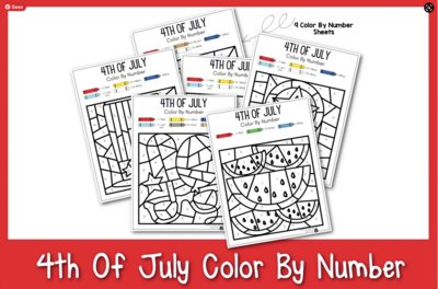 Fourth Of July Color By Number