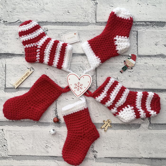 Mini Crochet Stocking Garland AllFreeCrochet mini-crochet-stocking-garland-allfreecrochet