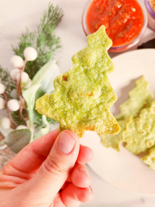 Cute Christmas Tree Tortilla Chips