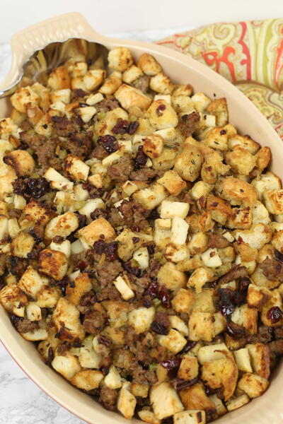 Sausage Apple Cranberry Stuffing