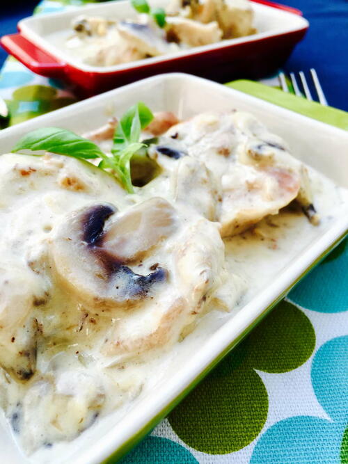 Creamy Chicken And Mushroom With Polenta