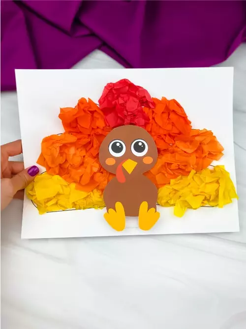 Tissue Paper Turkey Craft