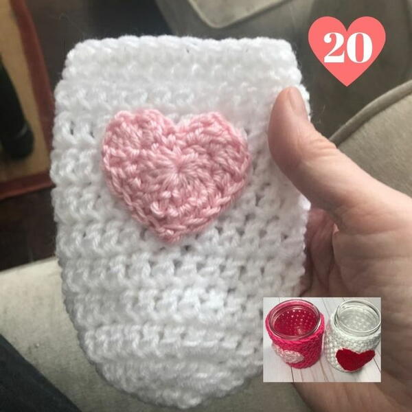 Heart Mason Jar Cozy