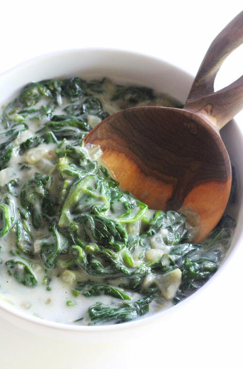 Vegan Creamed Spinach (keto, Dairy-free)