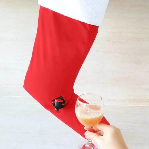 DIY Wine Dispenser From A Christmas Stocking