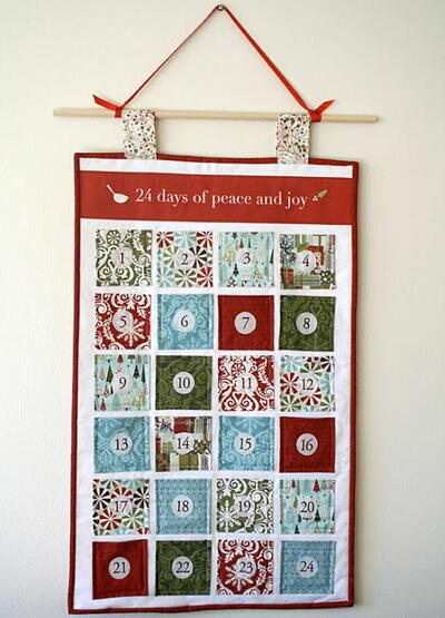 Advent Calendar Quilted Wall Hanging