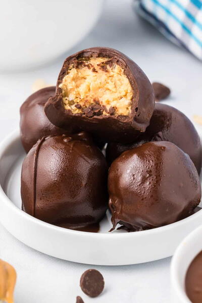 Peanut Butter Balls With Rice Krispies (no Bake!)