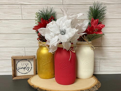 Christmas Painted Mason Jars