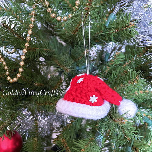 Crochet Santa Hat Ornament