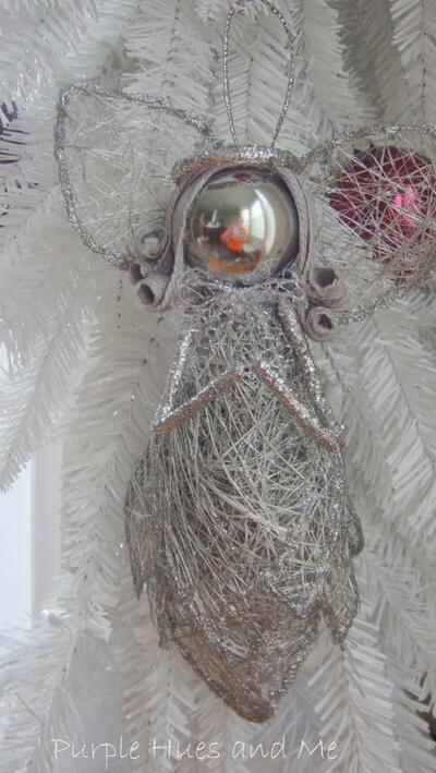 Shimmering Silver Abaca Angel Ornament