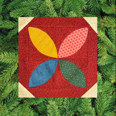 Cathedral Windows Christmas Ornament Quilt Block
