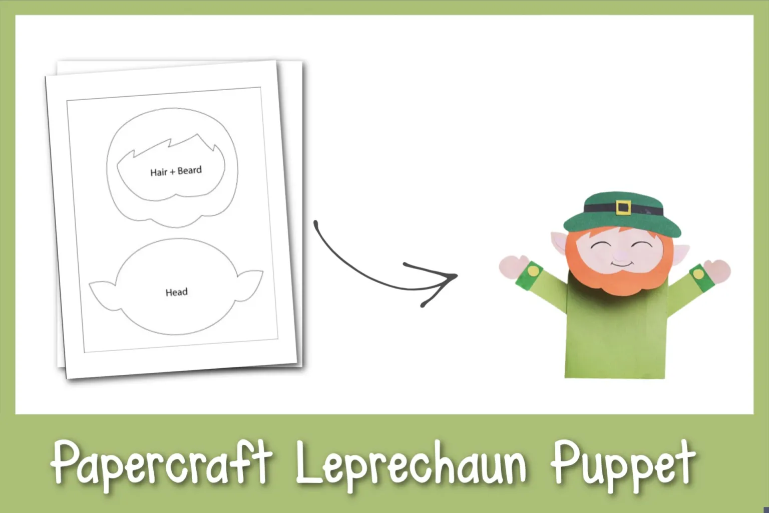 Prep Papercraft Papercraft Leprechaun Puppet | CheapThriftyLiving.com