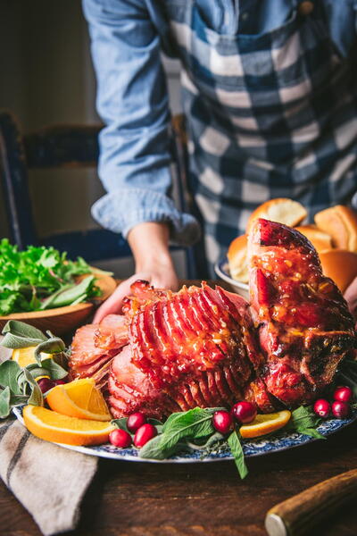 Brown Sugar Bourbon Glazed Ham