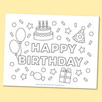 Happy Birthday Coloring Page | FaveCrafts.com