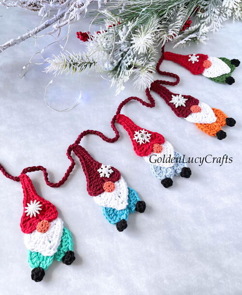 Crochet Gnome Garland