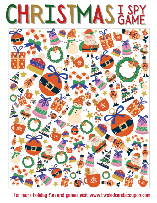 Free Christmas I Spy Printable Game For The Holidays