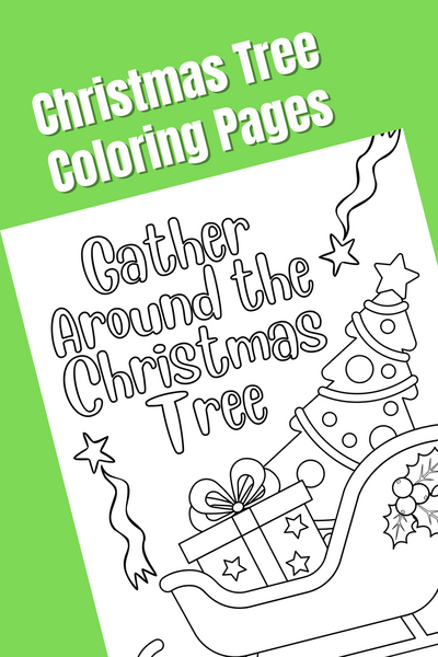 为儿童和成人免费的圣诞树着色页＂title=
