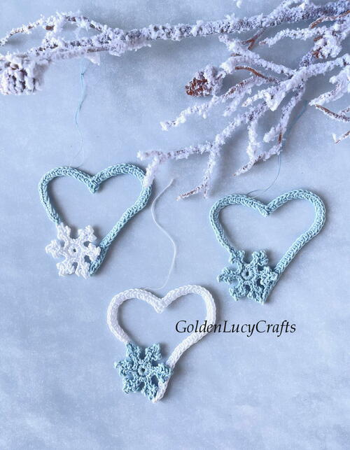 Crochet Snowflake Heart