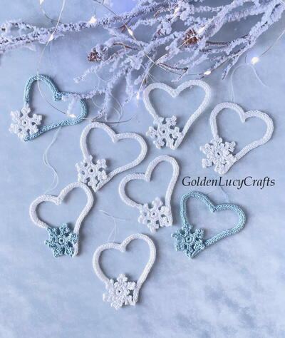 Crochet Snowflake Heart