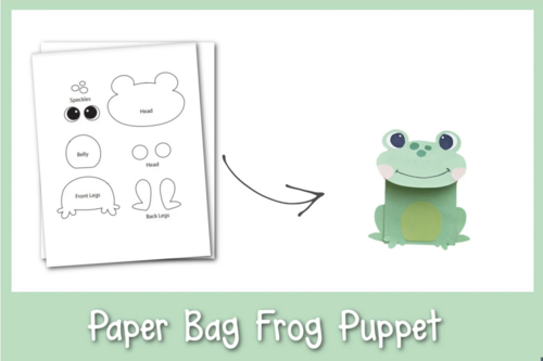 Turtle Paper Bag Puppet Pattern  Printable Arts and Crafts Skills Sheets