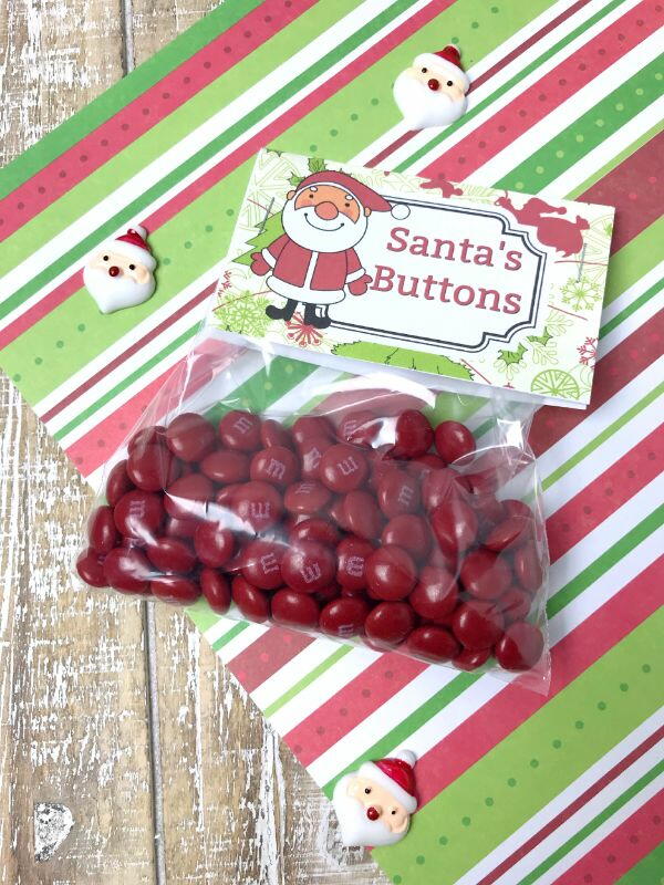 Santa’s Buttons Treat Bags | AllFreeKidsCrafts.com