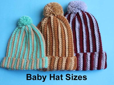 Lovely Baby Beanie Hat Crochet Easy & Fast Explain Sizes