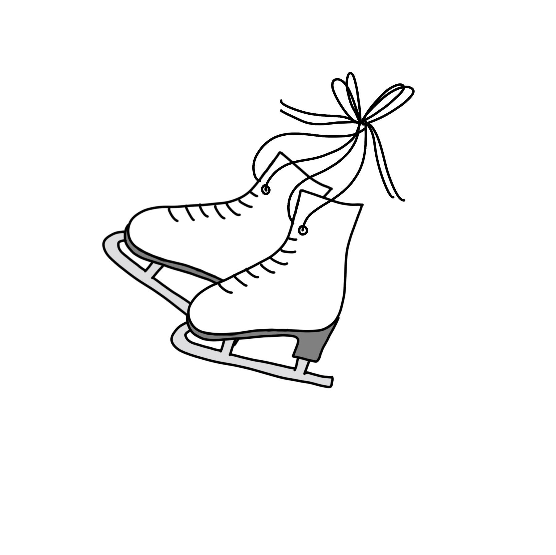 Ice Rink Simple Drawing Ice Skates Drawing