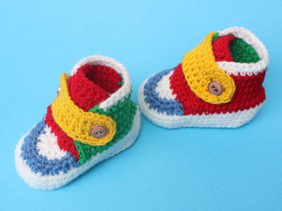 Latest Baby Flaps Convers Booties - Crochet Sneakers Shoes - New 2022 Booties Designs