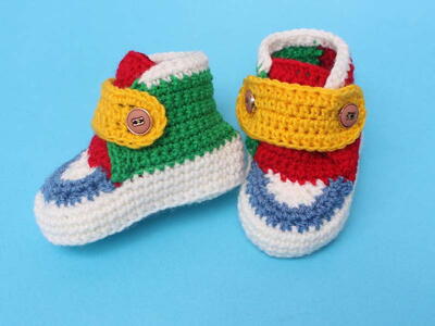 Latest Baby Flaps Convers Booties - Crochet Sneakers Shoes