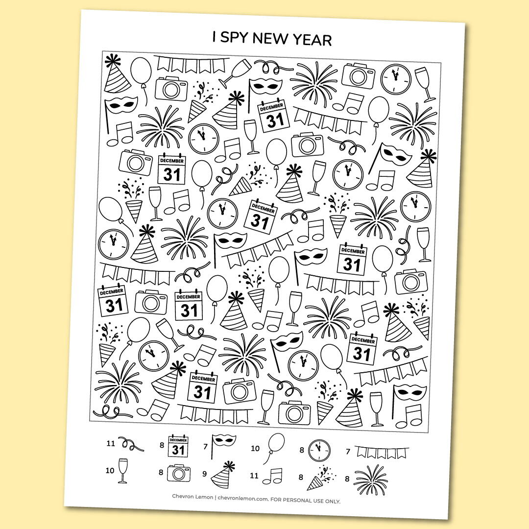 Printable I Spy New Year | AllFreePaperCrafts.com