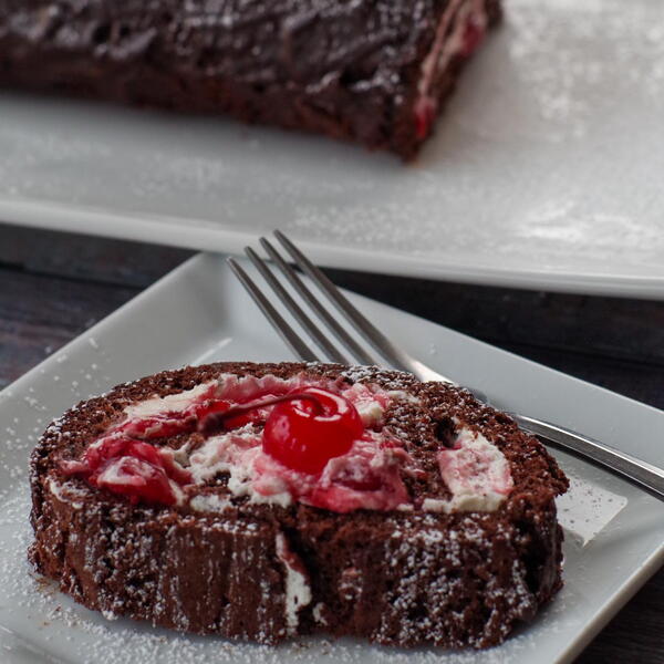 Black Forest Yule Log Cake