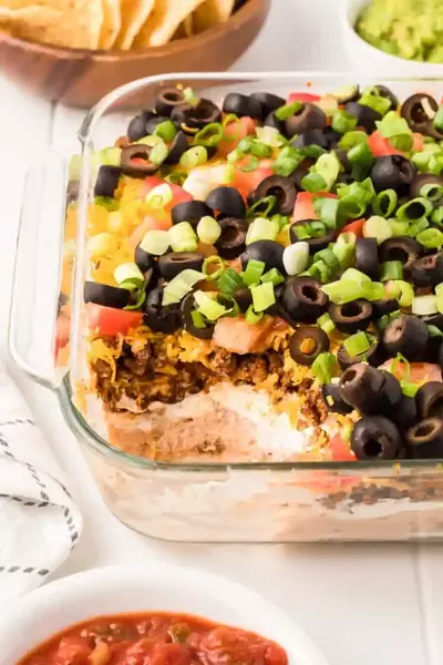 Taco Dip With Ground Beef (7 Layer Dip!)
