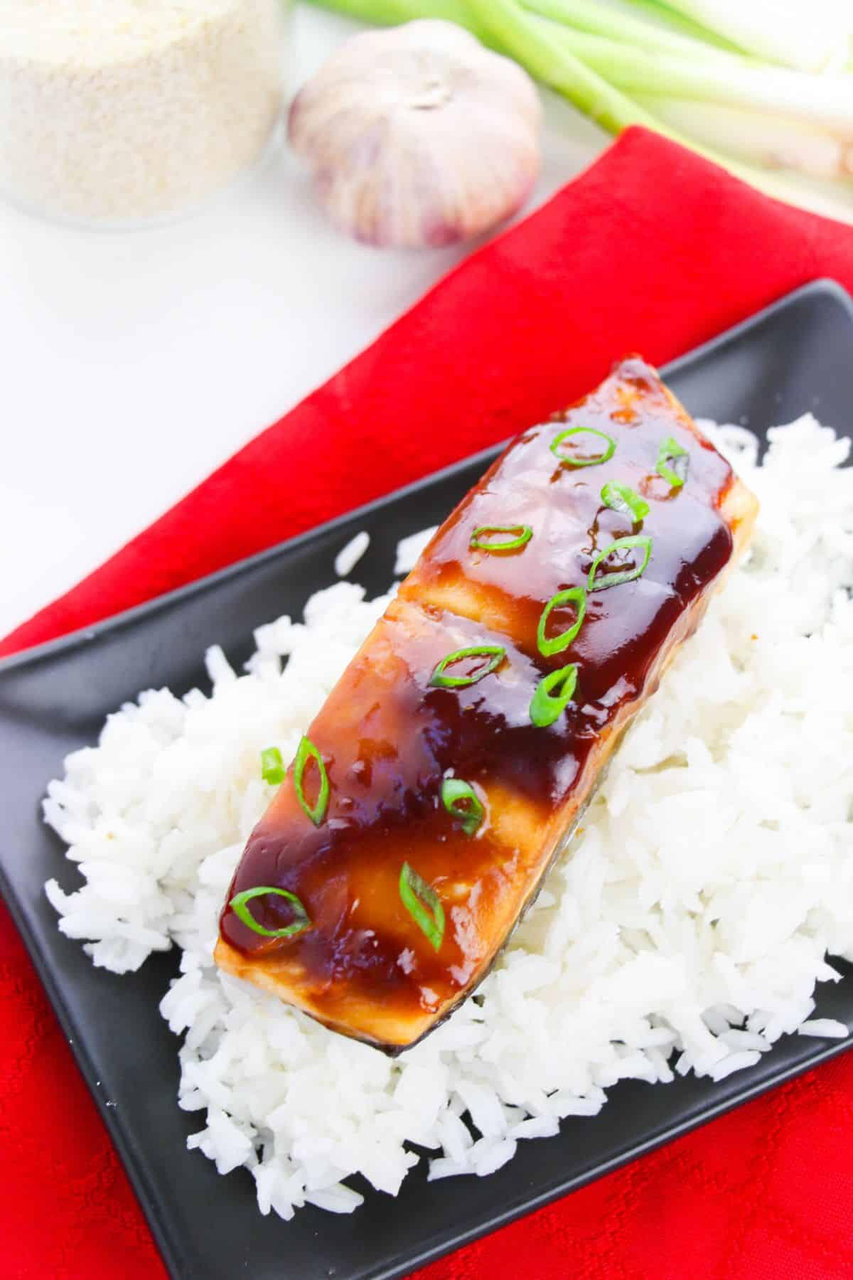 Baked Teriyaki Glazed Salmon | FaveHealthyRecipes.com